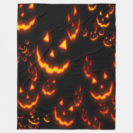 Jack O' Lantern GlowFaces Fleecedecke (Vorderseite)