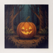 Jack O' Lantern glühen im Wald Puzzle (Vertikal)