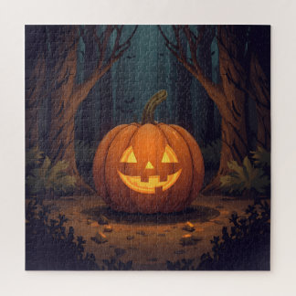 Jack O' Lantern glühen im Wald Puzzle