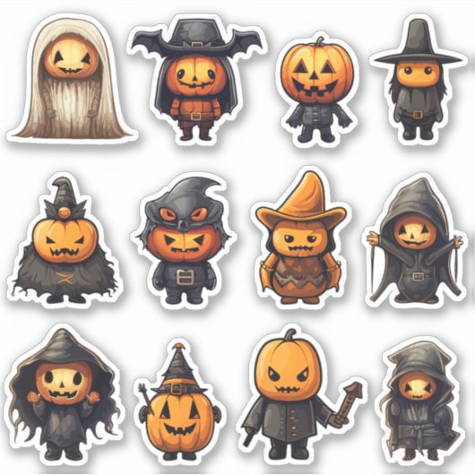 Jack-O-Lantern-Goblins Halloween-Sticker Aufkleber (Vorderseite)