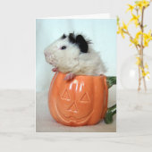 Jack-O-Lantern Guinea Pig Karte (Gelbe Blume)