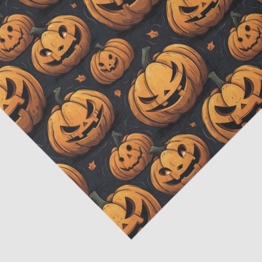 Jack-o’-Lantern Halloween-Design Seidenpapier (Detail)
