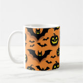 Jack-O'-Lantern & Halloween-Fledermäuse Kaffeetasse (Links)