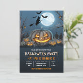 Jack-o-Lantern Halloween Geburtstagsparty Einladung (Stehend Vorderseite)