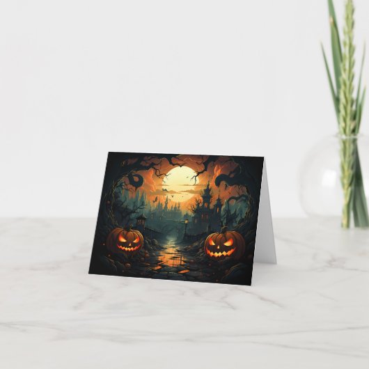 Jack-o-Lantern Halloween Karte (Vorderseite)