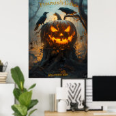 Jack-O'-Lantern Halloween mit leuchtendem Kürbis Poster (Heimbüro)