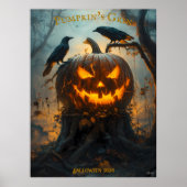 Jack-O'-Lantern Halloween mit leuchtendem Kürbis Poster (Vorne)