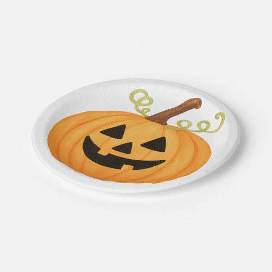 Jack-o’-Lantern Halloween Pappteller (Schrägansicht)