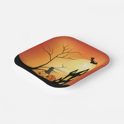 Jack O' Lantern Halloween Pappteller (Gewinkelt)