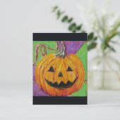 Jack-O-Lantern-Halloween-Postkarte Postkarte (Stehend Vorderseite)