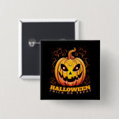 Jack-O-Lantern Halloween Pumpkin Button (Vorne & Hinten)
