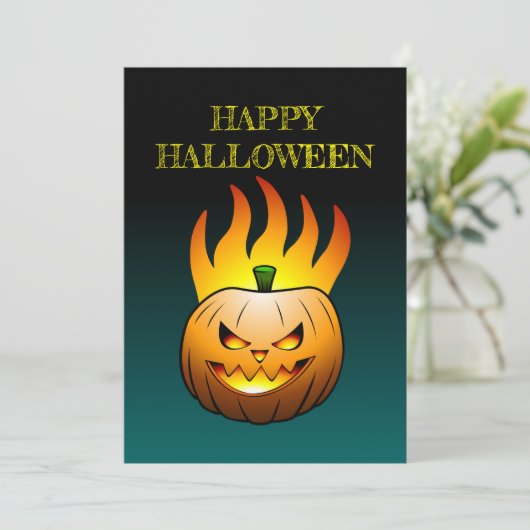 Jack-o-lantern Halloween Pumpkin Einladung (Stehend Vorderseite)