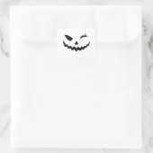 Jack O Lantern Halloween Pumpkin Face Winking Quadratischer Aufkleber (Tasche)
