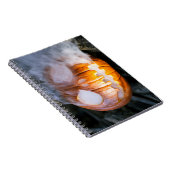 Jack-o-Lantern Halloween Pumpkin Kopf auf Feuer Notizblock (Rechte Seite)