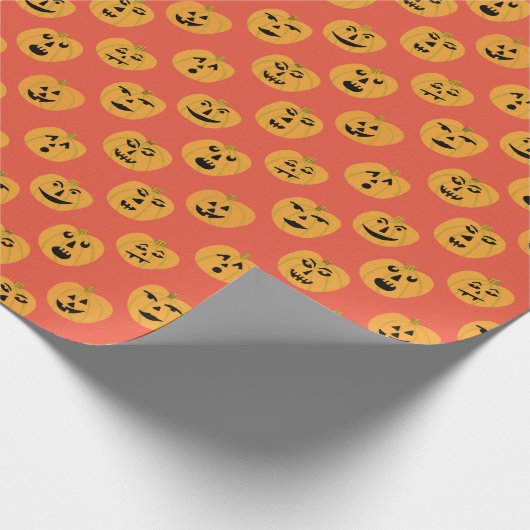Jack-O-Lantern Halloween PUMPKIN-Mustergeschenk Geschenkpapier (Ecke)