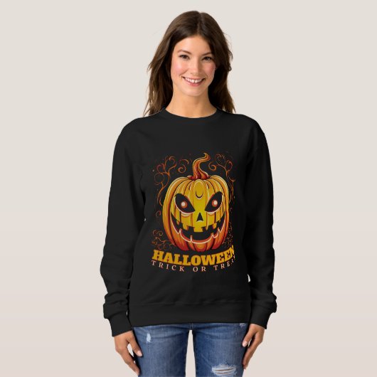 Jack-O-Lantern Halloween Pumpkin Sweatshirt (Vorne ganz)