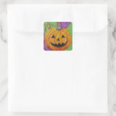 Jack-O-Lantern Halloween-Sticker Quadratischer Aufkleber (Tasche)