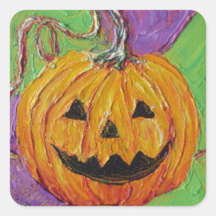 Jack-O-Lantern Halloween-Sticker Quadratischer Aufkleber