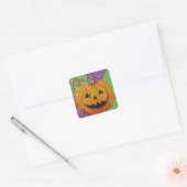 Jack-O-Lantern Halloween-Sticker Quadratischer Aufkleber (Umschlag)