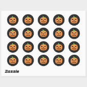 Jack-O-Lantern Halloween-Sticker Runder Aufkleber (Blatt)