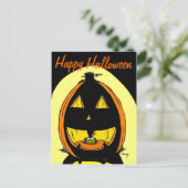Jack o' Lantern "Happy Halloween" Postkarte (Stehend Vorderseite)