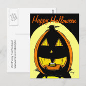 Jack o' Lantern "Happy Halloween" Postkarte (Vorne/Hinten)