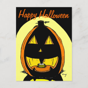 Jack o' Lantern "Happy Halloween" Postkarte