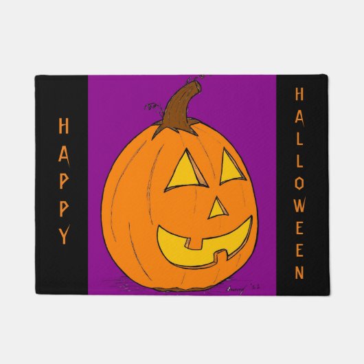 Jack o' Lantern "Happy Halloween" Saisonferien Fußmatte (Vorderseite)