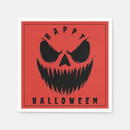 Jack-O’-Lantern Happy Halloween Serviette (Vorderseite)