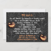 Jack O' Lantern Head Spooky Halloween-Party Einladung (Rückseite)