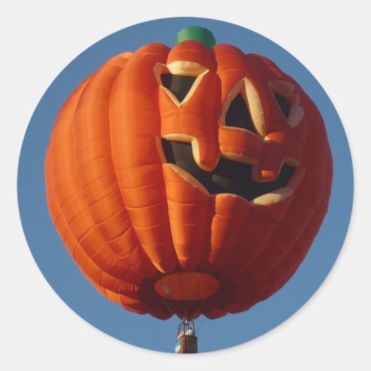 Jack-O-Lantern Heißluftballon-Aufkleber Runder Aufkleber (Vorderseite)