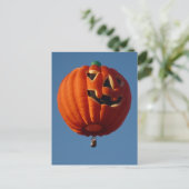 Jack-O-Lantern-Heißluftballon Postkarte (Stehend Vorderseite)