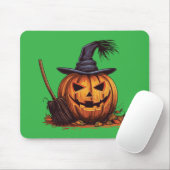 Jack O’ Lantern Hexe – Klassischer Halloween-Kürbi Mousepad (Mit Mouse)