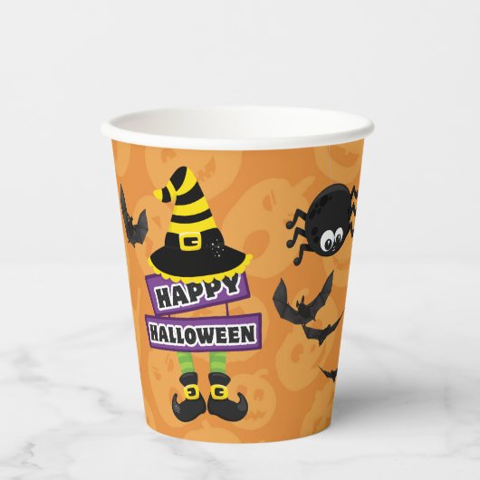 Jack o' Lantern Hexenhupen Pappbecher (Vorderseite)