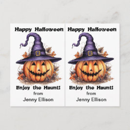 Jack o' Lantern Hexenschule Party Halloween Card Postkarte