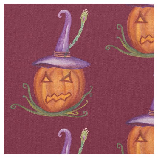 Jack-O-Lantern-Hexenwerkstoff Stoff (Nahaufnahme)
