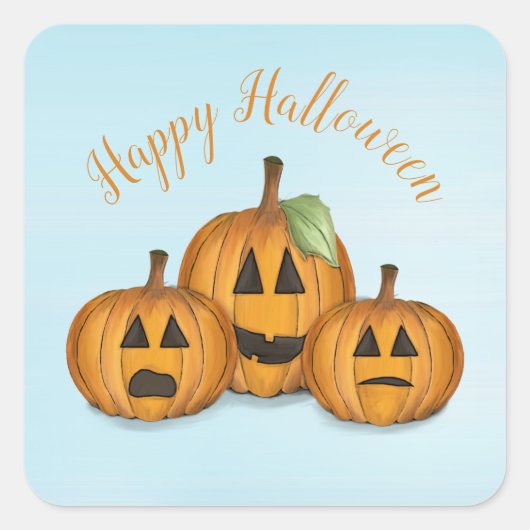 Jack O Lantern im Kürbisfeld-Platz Aufkleber (Vorderseite)