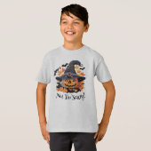 Jack-o-Lantern in Hexenhuttholz Halloween T-Shirt (Vorne ganz)