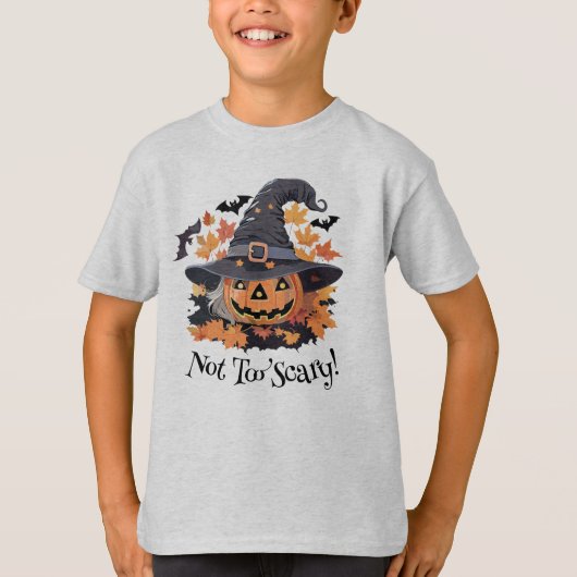 Jack-o-Lantern in Hexenhuttholz Halloween T-Shirt (Vorderseite)