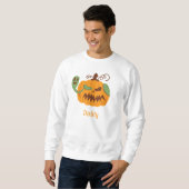 Jack-o'-Lantern & Knochen Frachter Halloween-Vater Sweatshirt (Vorne ganz)
