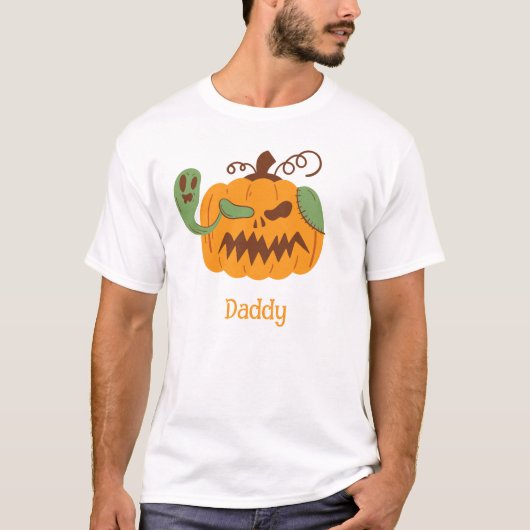 Jack-o'-Lantern & Knochen Frachter Halloween-Vater T-Shirt (Vorderseite)