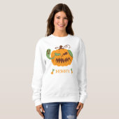 Jack-o'-Lantern & Knochen Spooky Halloween-Mama Sweatshirt (Vorne ganz)
