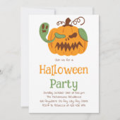 Jack-o'-Lantern & Knochen Spooky-Halloween-Party Einladung (Vorderseite)