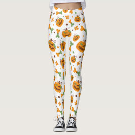 Jack-o'-Lantern & Knochen Spooky-Halloween-Party Leggings