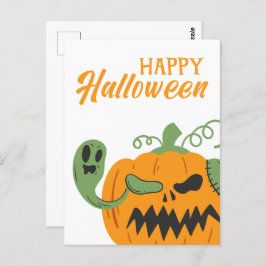 Jack-o'-Lantern & Knochen Spooky Halloween Postkarte