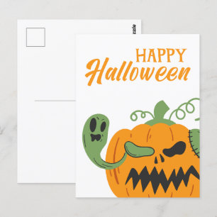 Jack-o'-Lantern & Knochen Spooky Halloween Postkarte