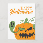 Jack-o'-Lantern & Knochen Spooky Halloween Postkarte (Vorderseite)
