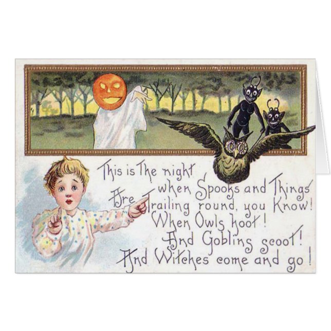 Jack O' Lantern Kürbis Geist Eule Kobold (Vorderseite (Horizontal))