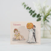 Jack O' Lantern Kürbis Geist Süßes oder Saures Postkarte (Stehend Vorderseite)