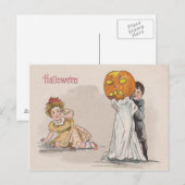 Jack O' Lantern Kürbis Geist Süßes oder Saures Postkarte (Vorne/Hinten)